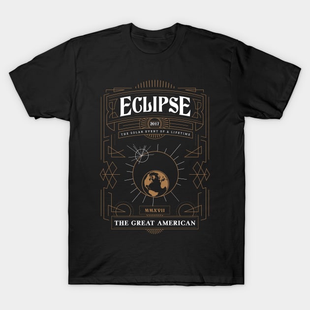 Great American Eclipse: Art Deco T-Shirt by Black Otter